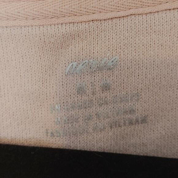 Areie Size Medium M Light Pink Raw Hem Sweatshirt Long Sleeve Top Casual Comfy - Picture 7 of 11